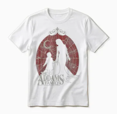The Addams Family Morticia & Wednesday Spider Silhouettes Unisex T-Shirt - White