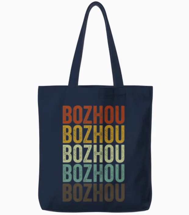 Bozhou China Retro Vintage Tote Bags - Navy