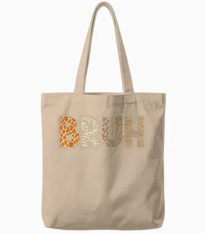 Bruh Meme Wild Safari Squad Zookeeper Funny Animals Wildlife Tote Bags - Natural