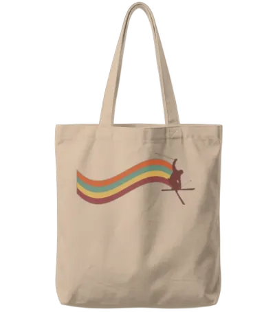 Skiing Mountains Winter Sports Nature Tote Bags - Natural