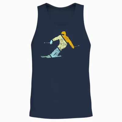 Ski Retro Unisex Tank Top - Navy