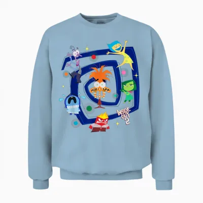 Disney and Pixar's Inside Out 2 Emotional Spiral Anxiety T-Shirt, Black, S Unisex Sweatshirt - Light Blue
