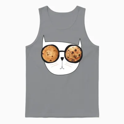 Funny Cat with Funny Glasses. Cookies in Glasses. Unisex Tank Top - Sport Grey