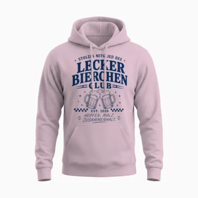 Lecker Bierchen Club Unisex Hoodie - Light Pink