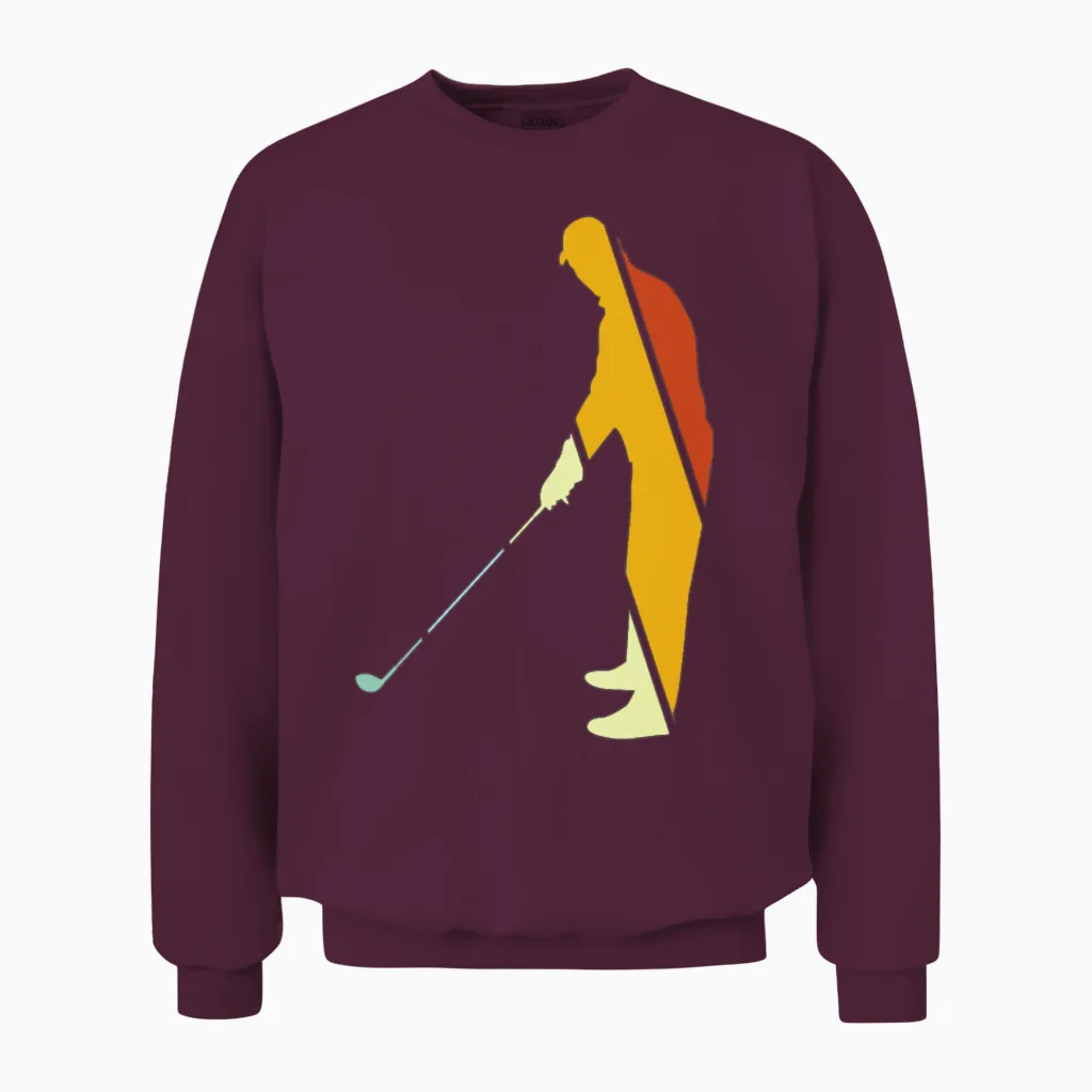 Golf Retro Unisex Sweatshirt in Maroon