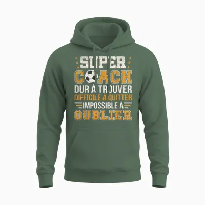 Super Coach Football Gift Coach Football End Season Unisex Hoodie - Military Green