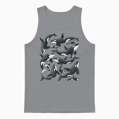 ästhetische Orca-Wale Kunst Ozean Meeresleben Meer Unisex Tank Top - Sport Grey