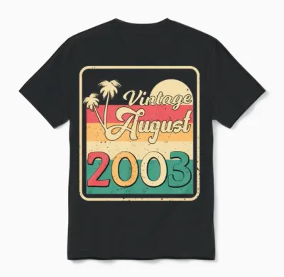 2003 August Retro Unisex T-Shirt - Black