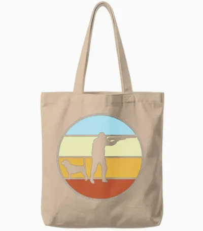 Hunting Retro Tote Bags - Natural