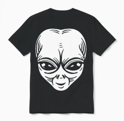 Funny Alien Unisex T-Shirt - Black