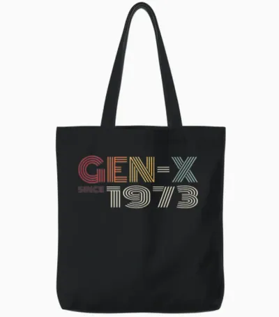 Gen-X Since 1973 Retro Vintage Generation X Look Tote Bags - Black