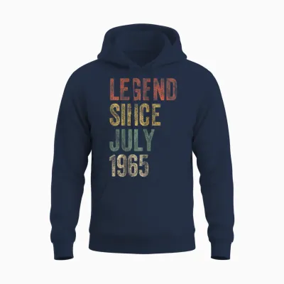 Legend 1965 60th Birthday Gifts for Men Women 60 Year Old Unisex Hoodie - Navy