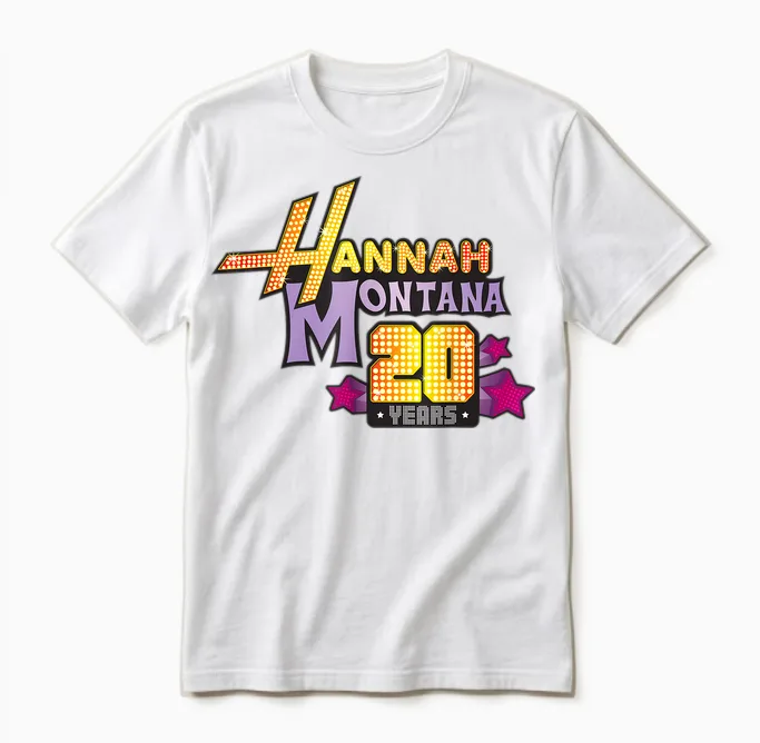Disney Hannah Montana 20 Years Series Premiere Anniversary Unisex T-Shirt in White