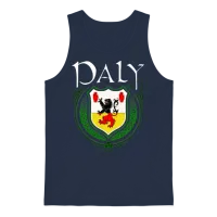 Daly Family Irish Coat of Arms Clan Crest Unisex Tank Top - Navy – 1