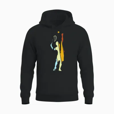 Tennis Retro Unisex Hoodie - Black