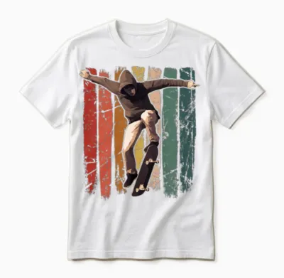 Skateboarding Retro Skateboarder Unisex T-Shirt - White