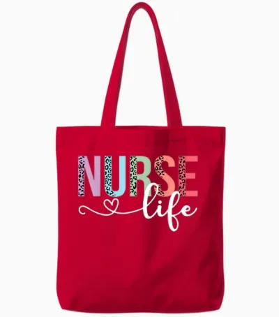 Women Nurse Life Rn Lpn Cna Leopard Nurse Week Healthcare Tote Bags - Red
