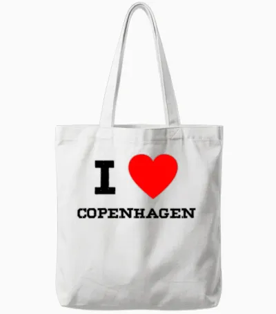 I Love Copenhagen Tote Bags - White