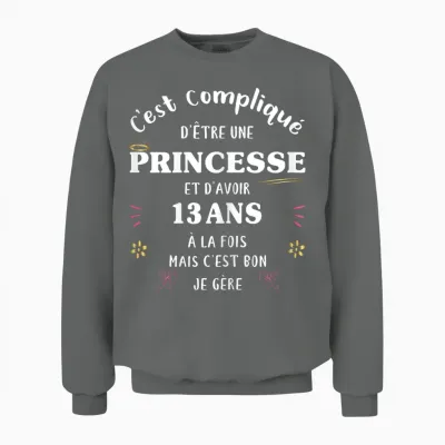 Birthday Gift 13 Year Old Girl Funny Gift 13 Year Old Girl Unisex Sweatshirt - Graphite Heather