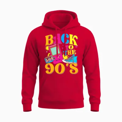 Retro 90's Back to the 90's Unisex Hoodie - Red