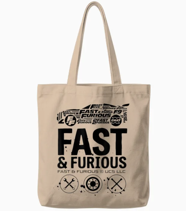 T-Shirt with German Text "ich Habe Keine Freunde Fast & Furious Film-Merch Tote Bags in Natural