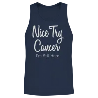 Nice Try Cancer I'm Still Here Unisex Tank Top - Navy – 2
