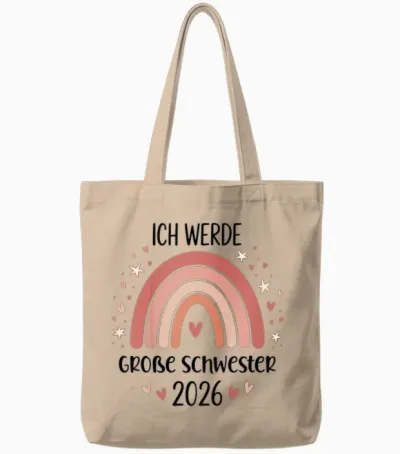 Children's T-Shirt with German Text "ich Werde, Black, S Tote Bags - Natural