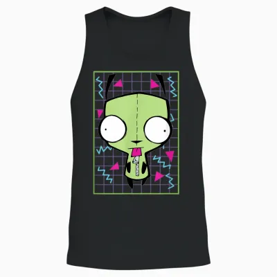 Invader Zim - Gir 90s Grid Unisex Tank Top - Black
