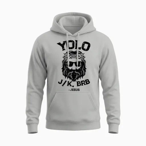 Easter Shirts Women Men Kids Children Easter Gift Yolo Jk Brb Jesus Funny Easter Day Ressurection Christians Unisex-Adults, Unisex-Kids T-Shirt Grey Classic Fit Short Sleeve Unisex Hoodie - Ash
