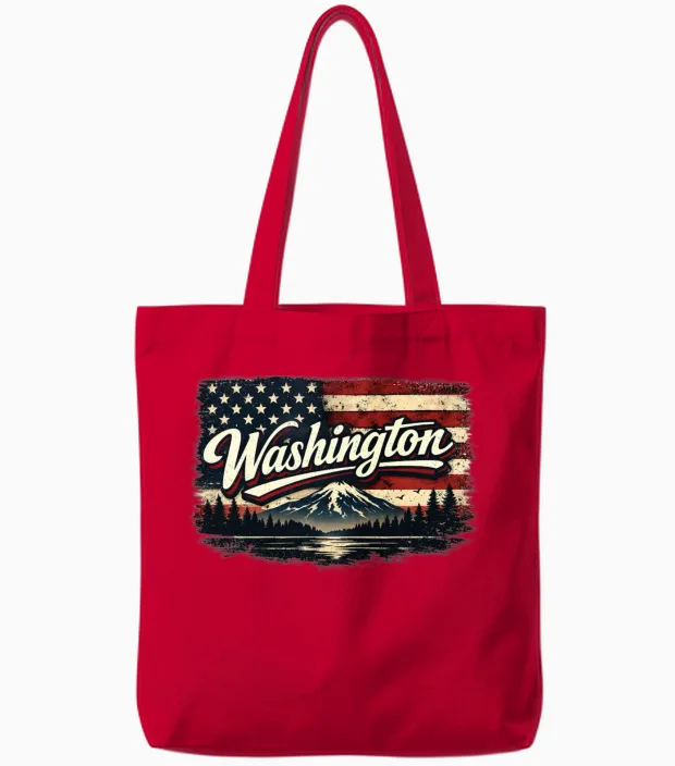 Retro Washington Tote Bags in Red