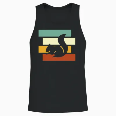 Squirrel Retro Unisex Tank Top - Black