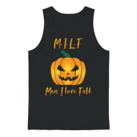 Milf Man I Love Fall Funny Unisex Tank Top - Black – 1