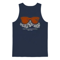 Spicoli's Surf Shop T-Shirt - Retro Beach Vibes Unisex Tank Top - Navy – 1