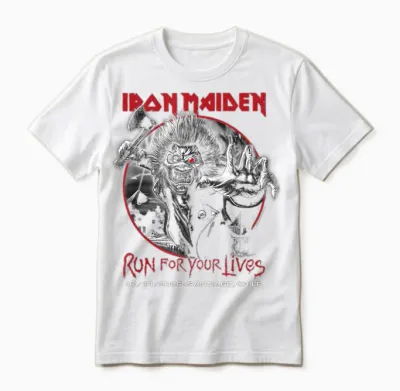 Iron Maiden Run for Your Lives Tour 2026 Santiago Ii Unisex T-Shirt - White