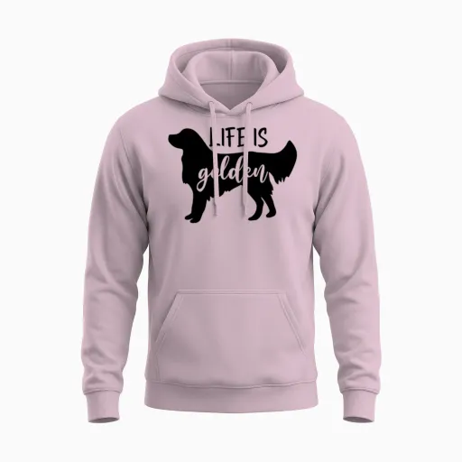 Golden Retriever Unisex Hoodie in Light Pink