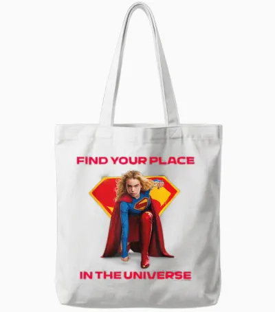 Supergirl 2026 Find Your Place Crouch Tote Bags - White