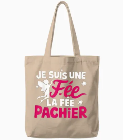 Je Suis Une Fee La Fee Pachier Woman Man Je Suis Une Fée T-Shirt, Black, S Tote Bags - Natural