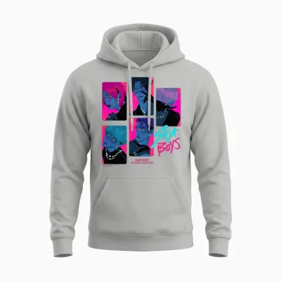 Kpop Demon Hunters Saja Boys Demons Officially Licensed Unisex Hoodie - Ash