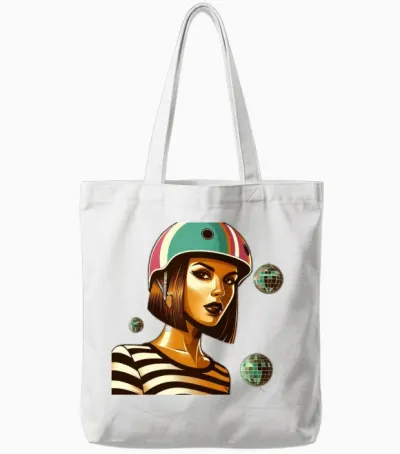 Retro Roller Queen Tote Bags - White