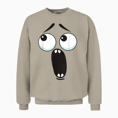 Creepy Carrots Face Funny Halloween Costume Kids and Adults Unisex Sweatshirt - Sand