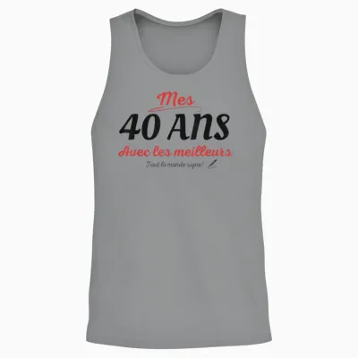 To Sign 40 Years Anniversary Gift Anniv 40 Years Signature T-Shirt, White, S Unisex Tank Top - Sport Grey