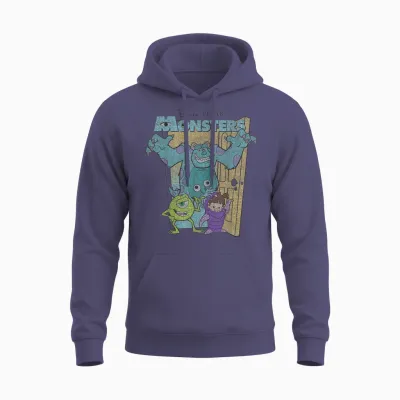Disney Pixar Monsters Inc. Mike Sully Boo Group Unisex Hoodie - Heather Sport Dark Navy