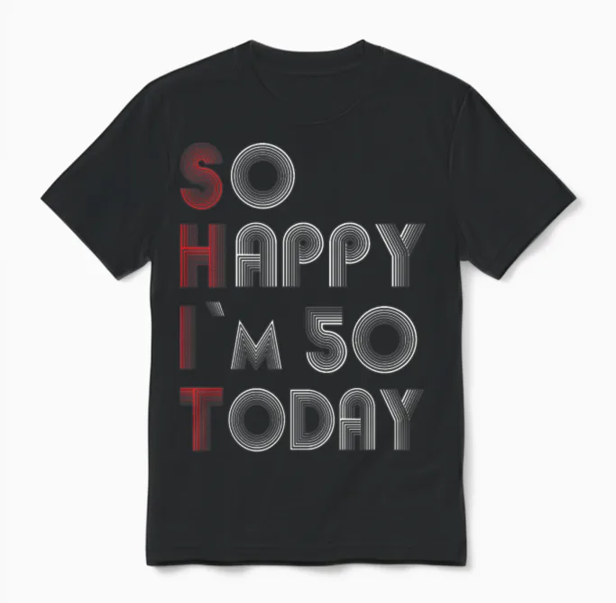 50th Birthday Unisex T-Shirt in Black
