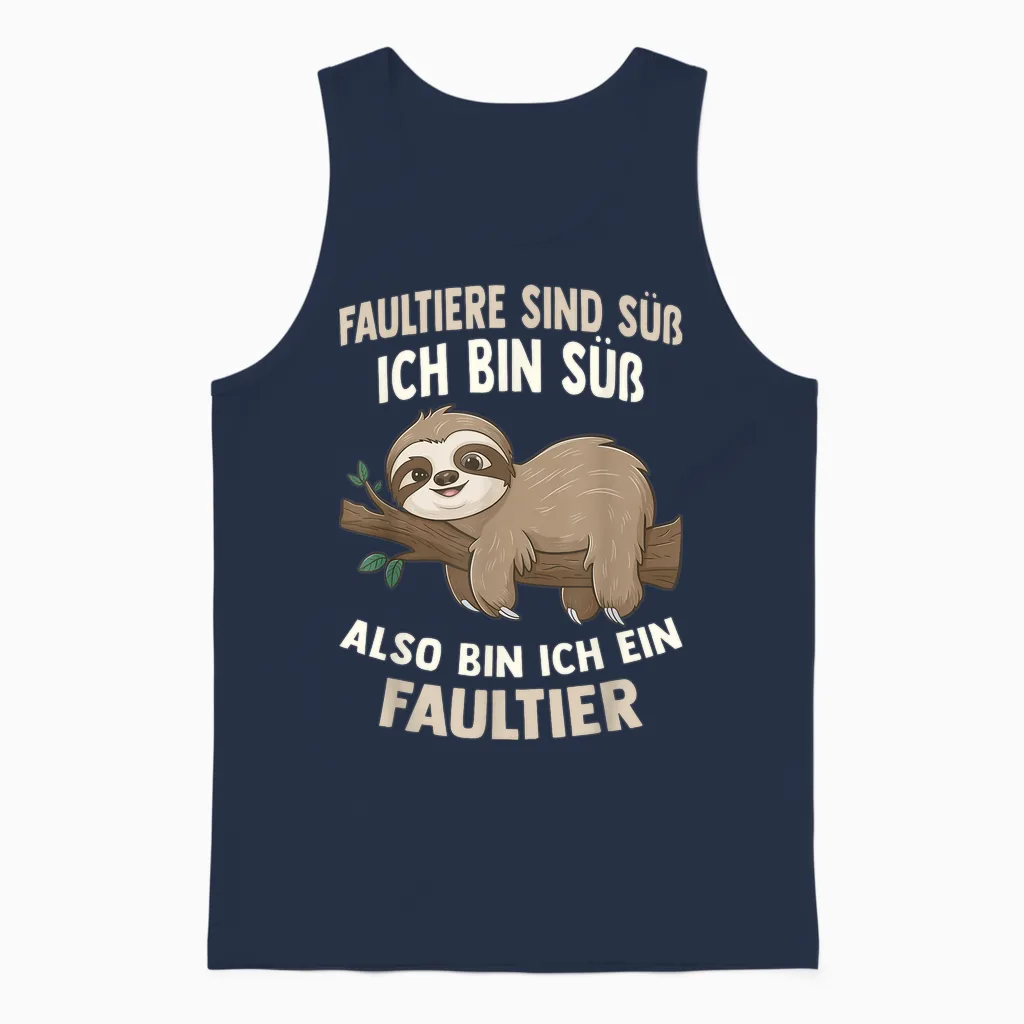 Faultiere Sind Süß Ich Bin Süß Also Bin Ich Ein Faultier Unisex Tank Top in Navy