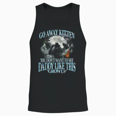 Go Away Kitten, Funny Bootleg Daddy Sigma Wolf Unisex Tank Top - Black