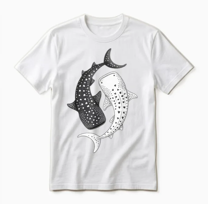 Walhai Yin Yang Meeresbiologie Unisex T-Shirt in White