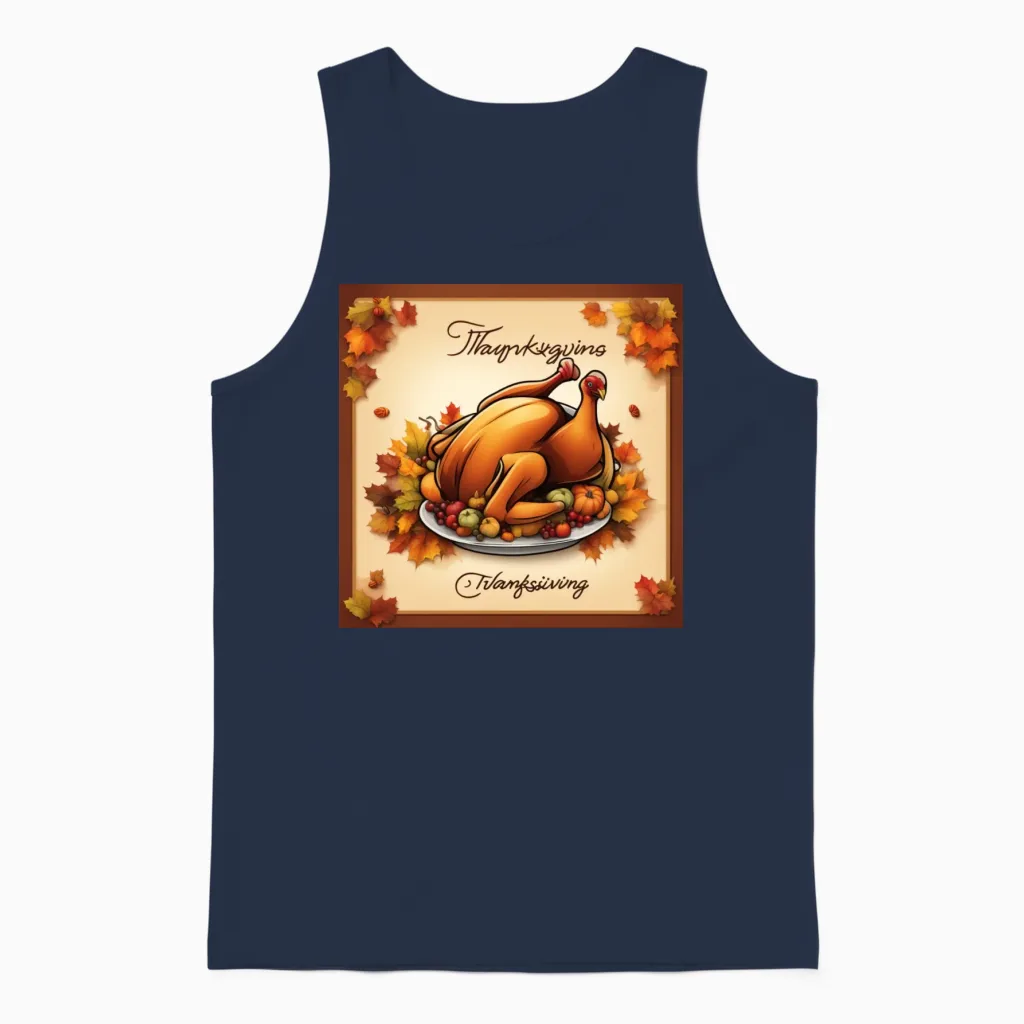 Happy Thanksgiving Unisex Tank Top - Navy