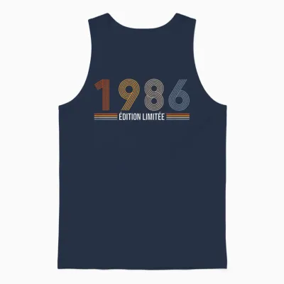 Vintage 1986 Limited Edition 39th Anniversary Retro 39 Years Unisex Tank Top - Navy