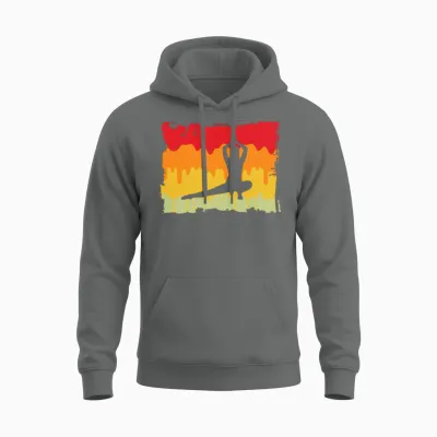 Yoga Retro Unisex Hoodie - Graphite Heather