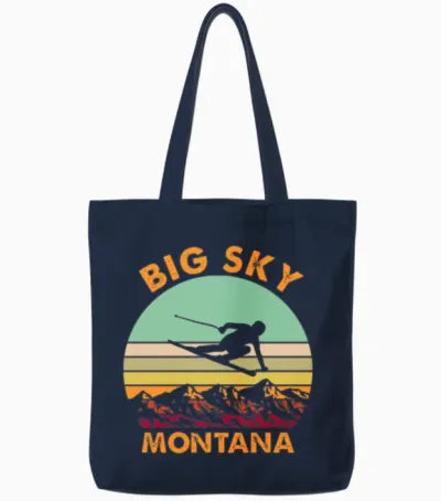Big Sky Montana Tote Bags - Navy